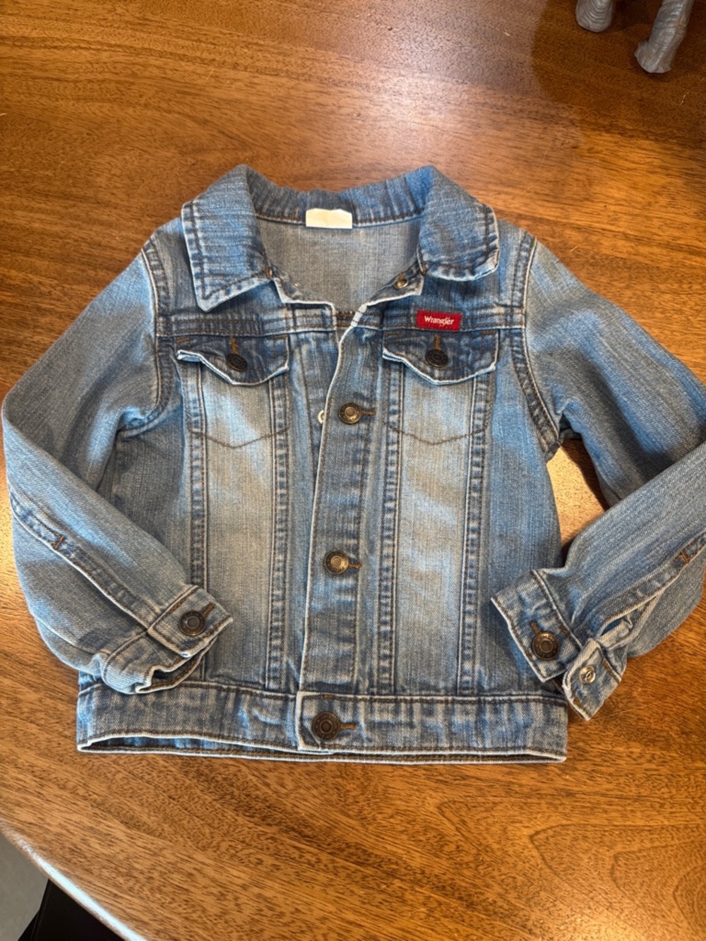 Wrangler Kids Blue Denim Jacket snap closure with Chest Pockets